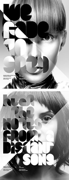 two black and white posters with the words, one for each woman's face