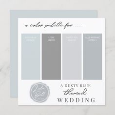 the color palette for a dusty blue wedding