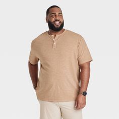 This Short-Sleeve Henley T-Shirt from Goodfellow & Co™ is a versatile and comfortable wardrobe pick. Made from 100% cotton, this short-sleeve henley tee feels soft and offers all-day cool comfort. Tailored in a regular fit with a henley neckline featuring a three-button placket, it features a solid hue that makes it easy to pair with the bottoms of your choice, and a below-waist length allowing it to worn tucked in or untucked. Goodfellow & Co™: Where style & fit are always in good company. Short Sleeve Henley, In Good Company, Henley T Shirt, Henley Tee, Henley Shirt, Henley Shirts, Mens Big And Tall, Big & Tall, Big And Tall