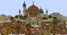 Minecraft Arabian Palace, Medevil Minecraft, Minecraft Mosque, Castle Blueprints, Arabian Palace, Minecraft Desert, Minecraft Castle Blueprints, Modded Minecraft, Minecraft Kingdom