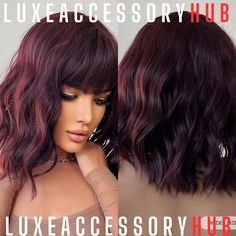 🌟 Welcome to our store! You can enjoy creating a different style at any time with our LuxeWigHub Wigs. ️ Features:Heat-Resistant Color:Burgundy Type:Bangs Wig Cap Type:Rose Mesh Net Crowd:Women Hairstyle:Medium Wigs Theme:Party Curl:Small to Medium Curls Dye/Bleach/Perm:Perm, Dye, Bleach Heat Tolerence:150℃ Material:High Temperature Fiber  LuxeWigHub offers quality hair imitations at affordable prices. Each wig is made from carefully selected high-quality materials and meticulously prepared wit Medium Wigs, Colorful Wigs, Medium Curls, Bangs Wig, Wavy Wigs, Long Hair Wigs, Bangs Short, Short Hair Wigs, Wigs For Women