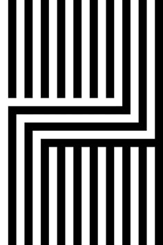 black and white lines are arranged in the shape of an interlocked rectangle