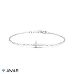 Precious and petite, this pretty cross-charm bracelet is a meaningful gift for a special occasion. Personalize this adorable bracelet in sterling silver, white, yellow, or rose gold. Available with a choice of three bracelet lengths for babies, youth, and teens.

We understand that children's skin is delicate, and to reduce the chance of a reaction, we only use quality materials for our kids' jewelry collection.

For safety, all children aged 0–3 years must be supervised by an adult while wearin Pretty Cross, Baby Cross, Cute Bracelets, Cross Charms, Kids Jewelry, Jewellery Collection, Meaningful Gifts, Or Rose, Silver Bracelet