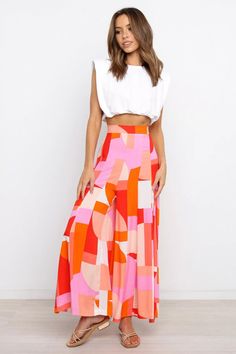 Petal and Pup - Petal And Pup, Printed Wide Leg Pants, Women Pants Casual, Abstract Print, Trendy Outfits, Wide Leg Pants, High Waisted Skirt, Wide Leg, Print Design