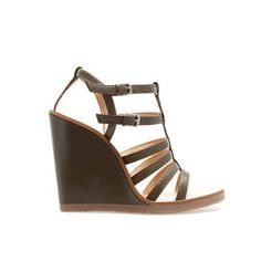 wedges Khaki Heels, Zara Strappy, Comfy Sandals, Strappy Wedges, Shoes Heels Wedges, Rubber Shoes, Girls Sandals, Fashion Heels, Zara Shoes