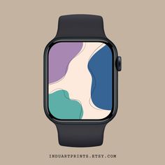 an apple watch with abstract designs on the screen