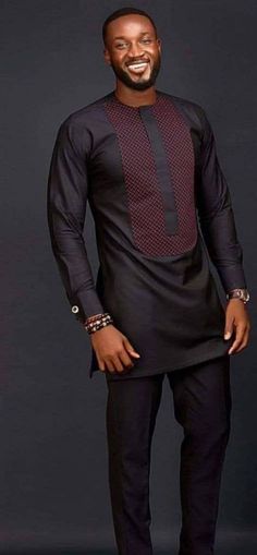 African Style Shirts For Men, African Attire Shirts For Men, Black Kaftan Designs For Men, African Mens Wear, African Male Suits, Men African Fashion, Senator Wears, African Wear For Men, Dashiki For Men