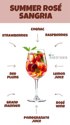 Summer Rosé Sangria Sangria Aesthetic, Best Sangria Recipe, Rose Sangria, Rose Cocktail, Peach Sangria, Fancy Cocktails, Fruity Cocktails