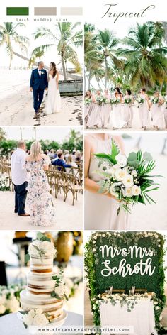 a collage of wedding photos with the bride and groom