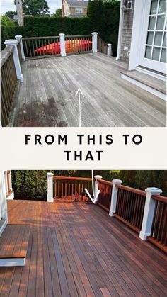 the before and after pictures of a deck