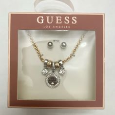 Beautiful New Guess Necklace Plus Earrings! The Necklace Is Gold Tone With Gold And Silver Charms. The Earrings Are Silver Tone. Plus A Gift Box Is Included! Just In Time For The Holidays! Guess Earrings, Guess Necklace, Guess Jewelry, Earring Gift, Silver Plated Necklace, Just In Time, Gold And Silver, Silver Charms, Womens Jewelry Necklace