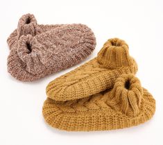 Staying in? These cable knit slipper socks keep your feet wonderfully warm when you're padding around the house. Infused with aloe (which has been known to help moisturize the skin), these soothing socks also make great gifts or stocking stuffers. From MUK LUKS. Cozy Fitted Mid-calf Socks, Warm One-size Mid-calf Socks, Brown Textured Footbed Slip-on Slippers, Comfortable Non-slip Snug Socks, Snug Non-slip Winter Socks, Cable Knit Socks, Knitted Slippers, Slipper Socks, Knitting Socks