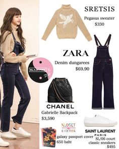 Lisa Inspired Outfits, Kpop Inspired Outfits, Blackpink Closet, Korean Fashion Kpop Inspired Outfits, Outfit Kpop, Idol Fashion, Sweater Jeans, Korean Fashion Kpop, Fashion Kpop