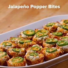 jalapeno popper bites in a white casserole dish