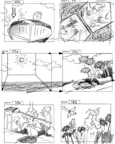 the storyboard shows how to make an animated scene with animation characters and their expressions