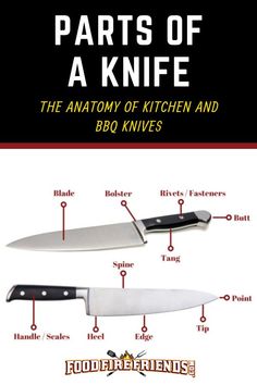 parts of a knife the anatomy of kitchen and bbq knives