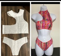 For This two piece set. You will need two yards of fabric to complete this look. And double layer your cut outs. Clothing Pattern Design, Vestidos Casual, Easy Diy Clothes, Pole Dancing Clothes, Clothing Design Sketches, Cosplay Diy, Sewing Diy, Clothes Sewing Patterns, Rave Wear