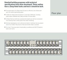 the floor plan for an office building with two floors and several rooms, including one bedroom