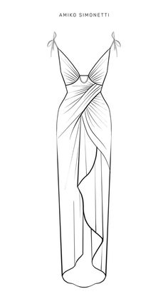 an illustration of a dress designed by amo simonetti