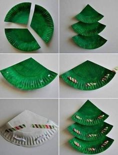 paper plate christmas tree craft for kids to make