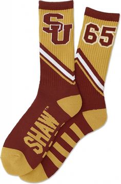 Big Boy Shaw Bears S3 Mens Socks [Maroon - L] Shaw University, Socks Exchange, Logo Knit, Athletic Socks, Big Boy, Big Boys, Mens Socks