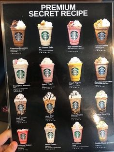 the starbucks secret recipe poster is displayed