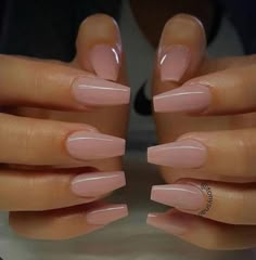 Acrylic Nails Nude, Natural Acrylic Nails, Acrylic Nails Coffin Short, Pink Acrylic Nails, Neutral Nails, Coffin Nails Designs, Fire Nails, Dream Nails