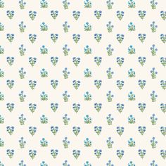 a blue flower pattern on a white background