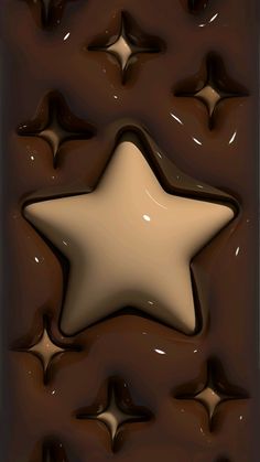 a star is in the middle of some chocolate