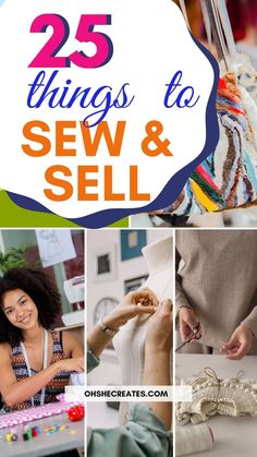 the 25 things to sew and sell in this postcard is great for beginners