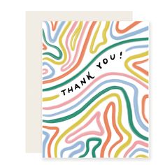 Happy Lines Thank You Card - Freshie & Zero Happy Birthday Cards Diy, Cute Thank You Cards, Birthday Card Drawing, Handmade Thank You Cards, Bday Cards, Cute Birthday Cards, Birthday Card Design