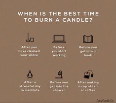 a poster with the words when is the best time to burn a candle?