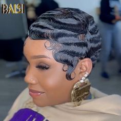 Finger Waves Short Hair Pixie Cuts, Soft Fingerwaves Short Hair, Fingerwaves Short Hair Black, Fingerwaves Short Hair, Fingerwaves Short Hair Black Pixie Cuts, Finger Waves For Black Women, Short Hair Pixie Cuts Black Women, Short Cut Wigs