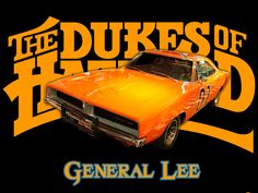 an orange car with the words general lee on it