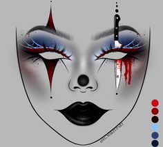 Creepy Clown Makeup, Cute Clown Makeup, Goth Eye Makeup, Halloweenský Makeup, Eyeliner Application, Holloween Makeup, Creepy Makeup, Vampire Bride, Anime Eye Makeup