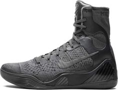 the nike hyper flyknit basketball shoe is shown in black and grey colors