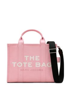 rose pink cotton canvas logo print to the front appliqué logo contrasting trim two flat top handles single flat side handle top zip fastening main compartment multiple internal slip pockets The Tote Bag Pink, Marc Jacobs Tote Bag, Luxury Tote Bags, Marc Jacobs Tote, Travel Purse, Small Tote Bag, Bags Aesthetic, Marc Jacobs Bag, The Tote Bag