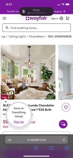 an image of a living room and dining room on the app store's website