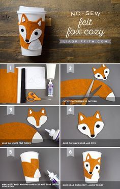 how to make a fox out of coffee cups