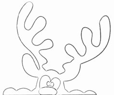 an animal with antlers on it's head is outlined in black and white