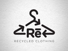 a black and white logo for recycling clothing