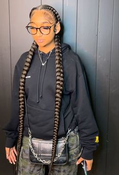 Black Two Braids Hairstyle, Braids For Black Women Two Braids, 2 Cute Braids, Hairstyles For Summer Braids, Two Large Braids Black Women, 2 Cornrow Braids 4c Hair, 2feed In Braids Cornrows, Two Braids Hairstyles Black Women, Braids With One Pack Of Hair