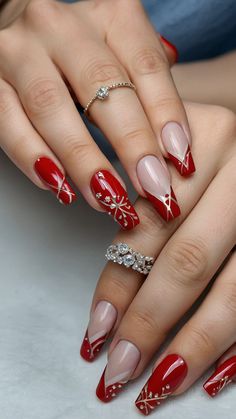 Get ready to elevate your holiday look with stunning red Christmas nails Our latest blog post showcases a variety of winter nail designs that are perfect for the festive season Explore dark elegant styles as well as simple nail art featuring black and cherry accents Whether you prefer acrylic or short nails you'll find plenty of inspiration for creating your perfect manicure From glittery gold adornments to stylishly simple designs make your nails sparkle this Christmas Check Nails Sparkle, Red Christmas Nails, Perfect Manicure, Miniature Christmas Trees, Winter Nail Designs, Winter Nail, Simple Nail, Elegant Styles, Christmas Nail Designs