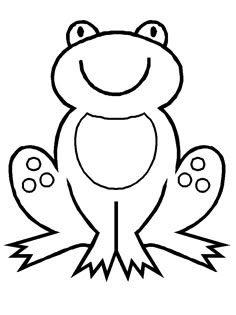 a frog sitting on the ground coloring page