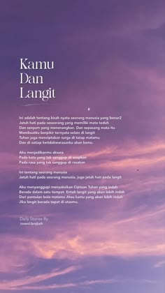 an image of the sky and clouds with words written in english on it that read kannu dara langgi