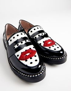 DARIAN-L WHITE BLACK POLKA DOT Embellished Loafers | Women's Loafers – Betsey Johnson Polka Dot Shoes, Outdoor Picnic, Women's Loafers, Spring Trends, Polka Dot Print, Black Polka Dot, Dot Print, Wedding Suits, Loafers For Women