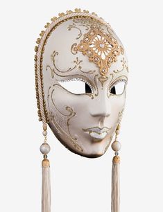 Pompeia venetian mask for sale Venetian Mask Ball, Porcelaine Mask, Formal Venetian Baroque Masks And Prosthetics, White Venetian Masks For Theater, Venetian White Mask For Theater, White Venetian Masks And Prosthetics For Theater, White Venetian Full-face Mask, Venetian White Full Face Mask, White Venetian Full Face Mask