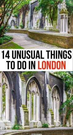 the front and back covers of four unusual things to do in london, including an old church