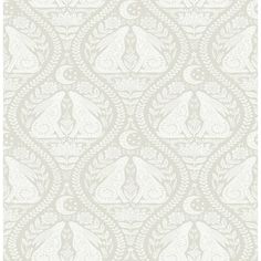 a white wallpaper with an intricate design