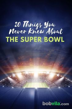 a stadium with the words 20 things you never knew about the super bowl on it